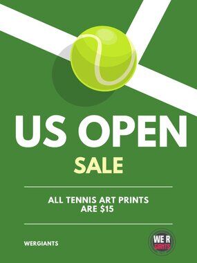 TENNIS ART SALE - $15